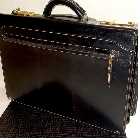 Rare "Aged" Vintage Hi-End Unused Executive/Lawyer Lorenzo Leather Briefcase - Picture 12 of 15